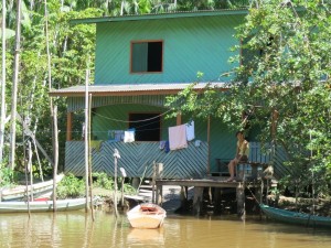 Rosario’s home on a tributary of the Amazon River. 