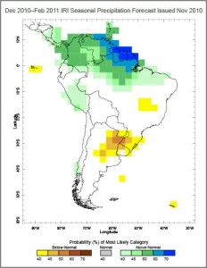 The government of Uruguay used this map and others like it as inputs for policy decisions, including the declaration of a State of Emergency, based on forecast of continuing drought conditions in winter of 2010.