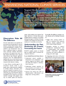 Fact Sheet: Enhancing National Climate Services