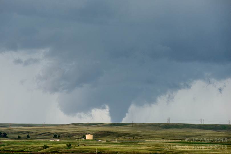 A tornado near Elk Mountain, west of Laramie Wyoming on the 15th of June, 2015. The tornado passed over mostly rural areas of the county, lasting over 20 minutes. John Allen/IRI.