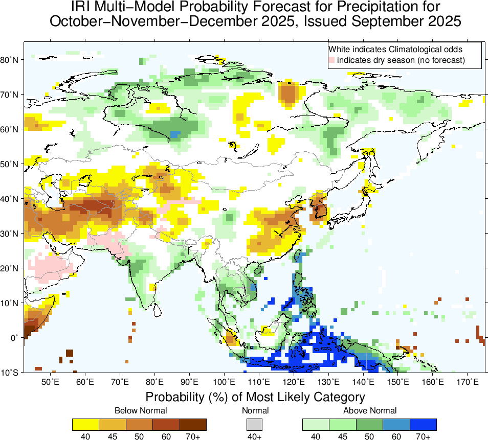 IRI MME Probability Forecast for Asia - Precipitation