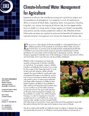 Climate Informed Water Management for Agriculture