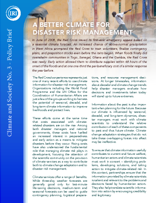 A Better Climate for Disaster Risk Management