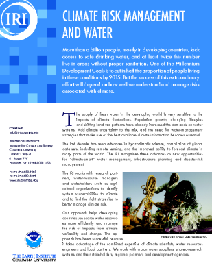 Climate Risk Management and Water